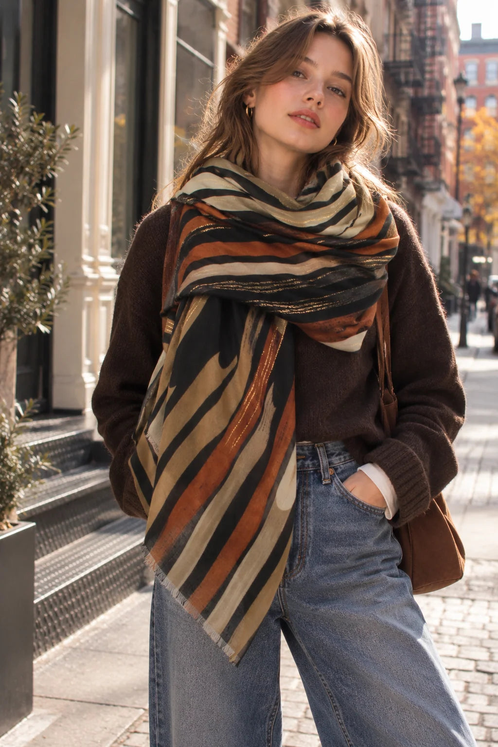 ABSTRACT STRIPE SCARF