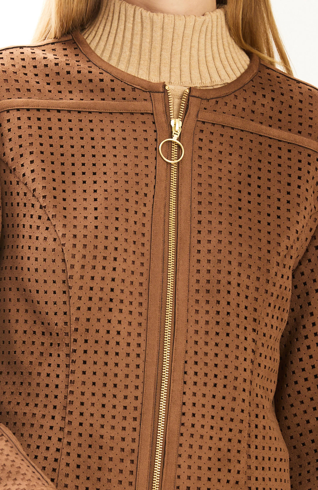PIPER PUNCHED FAUX SUEDE JACKET