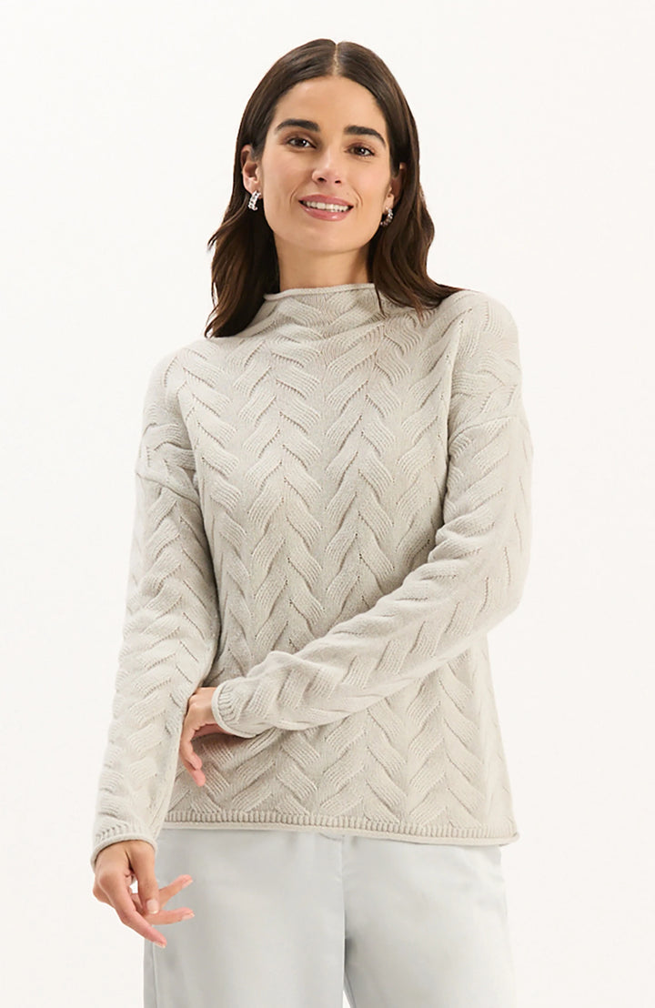 GRACIE CASH BASKETWEAVE SWEATER