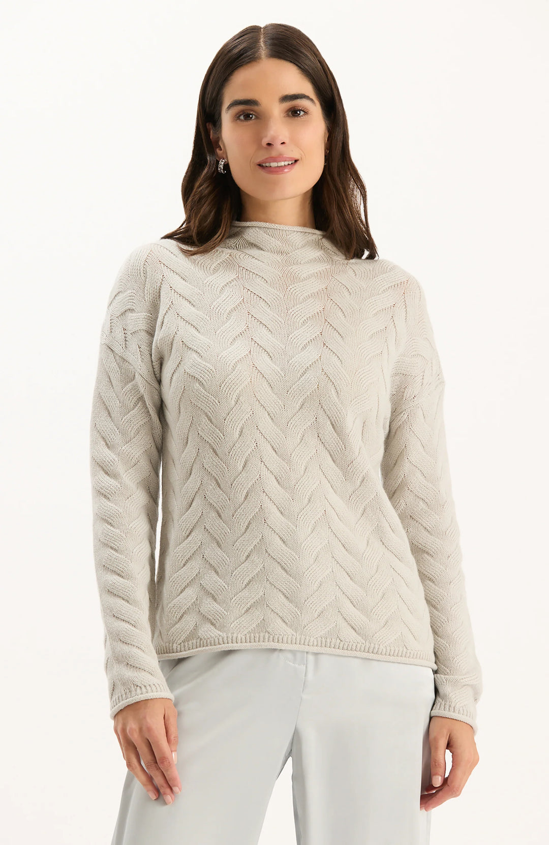 GRACIE CASH BASKETWEAVE SWEATER