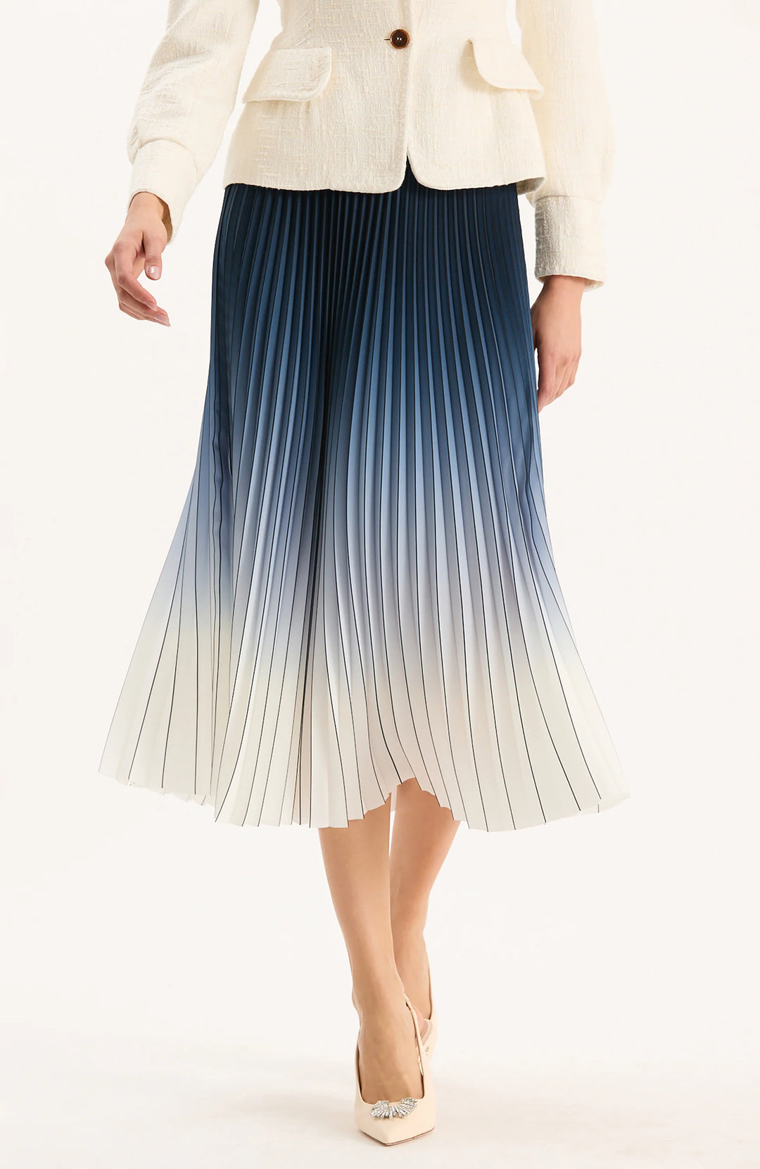 CARA OMBRED PLEATED SKIRT