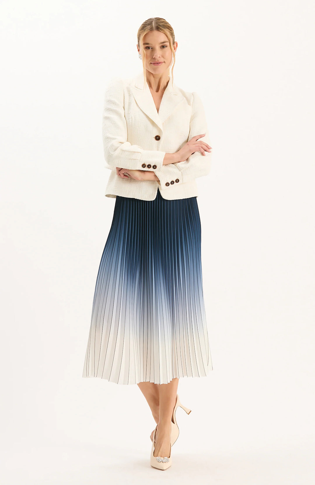 CARA OMBRED PLEATED SKIRT