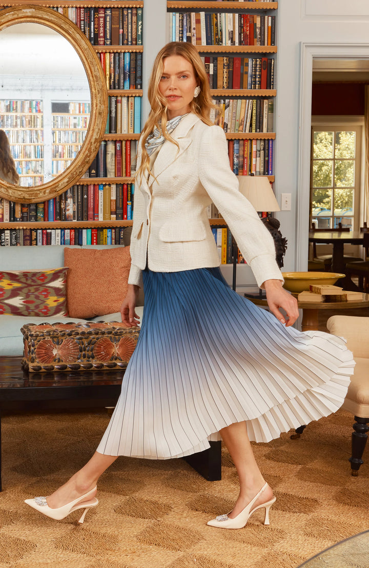 CARA OMBRED PLEATED SKIRT