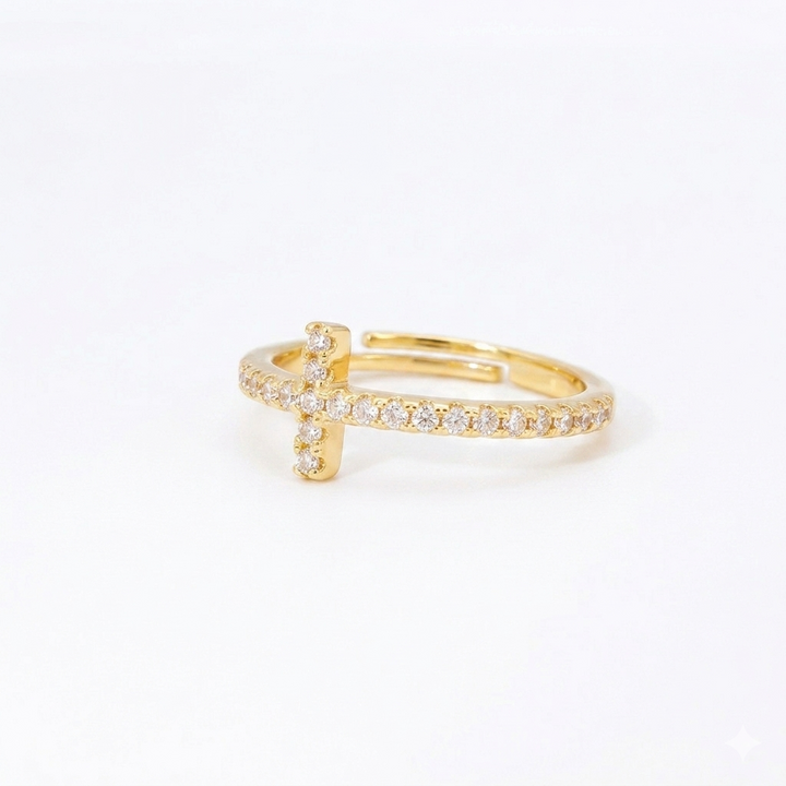Pave Cross Ring