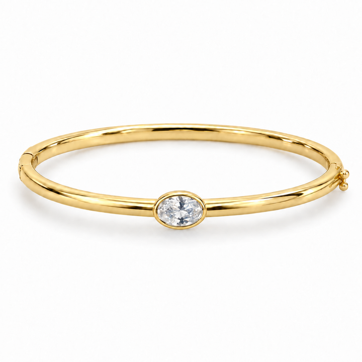 Drew Oval Cut Bezel Bangle