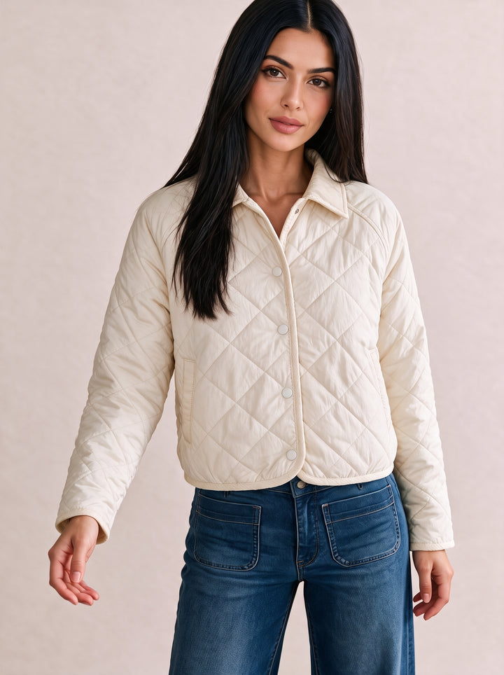QUILTED BUTTONED FAUX JACKET