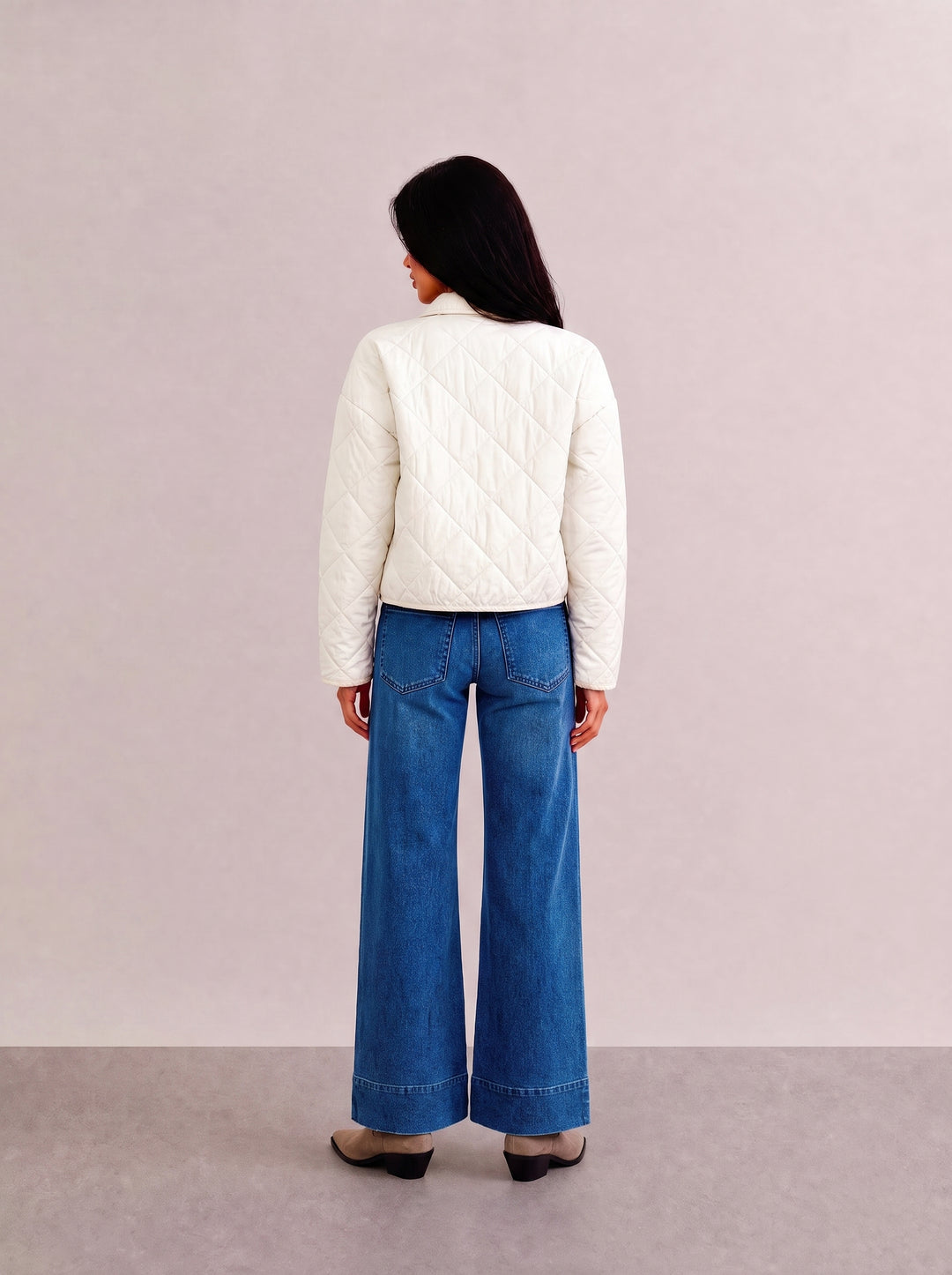 QUILTED BUTTONED FAUX JACKET