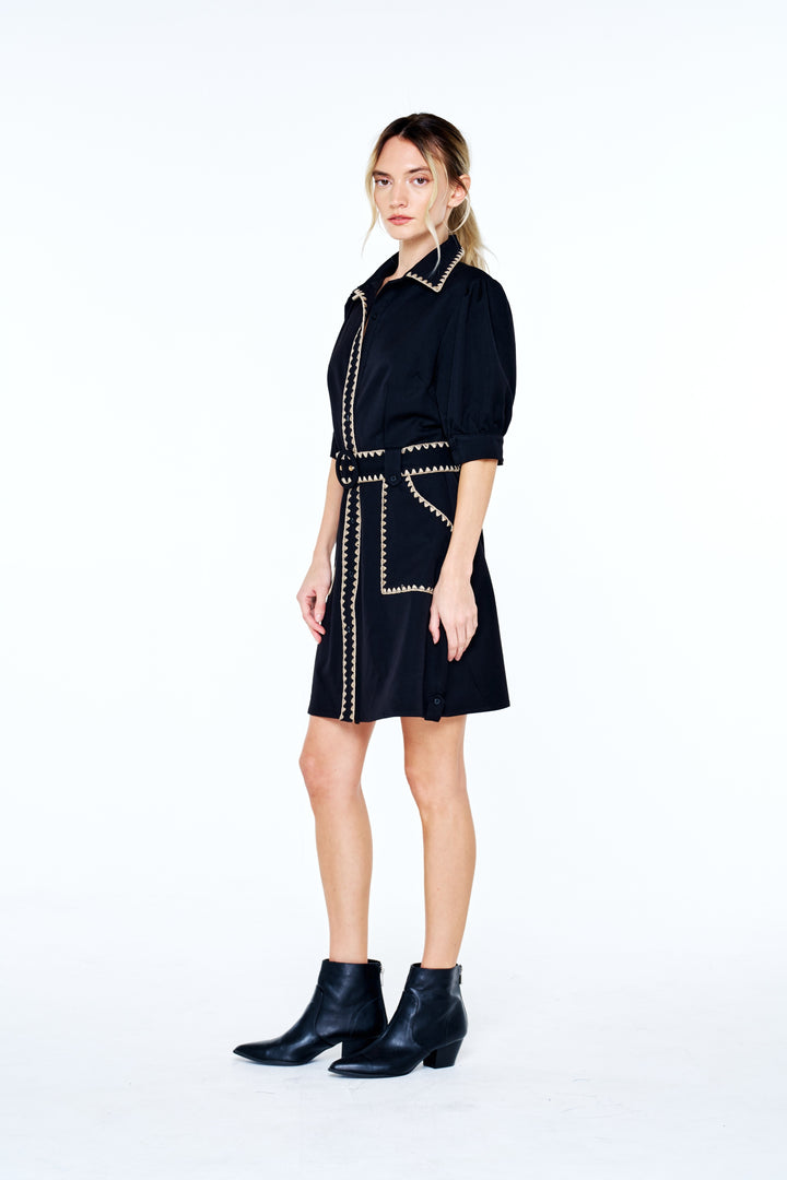 Gelso Embroidered Mini Shirtdress