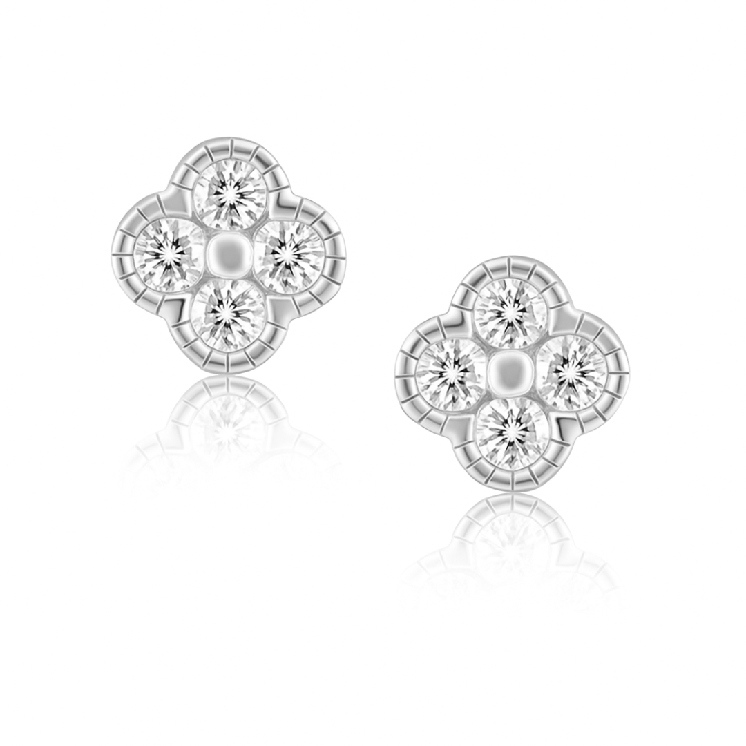 Gracie CZ Clover Studs