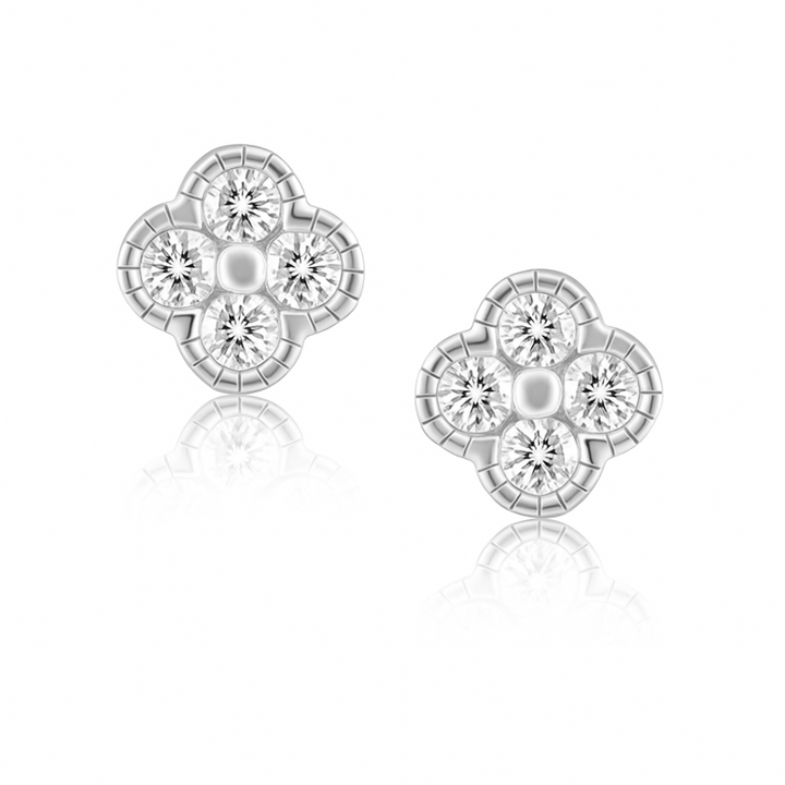 Gracie CZ Clover Studs