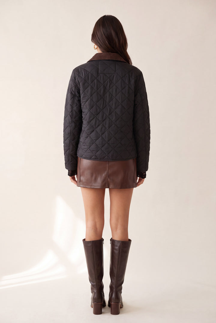 CORDUROY COLLAR QUILTED JACKET