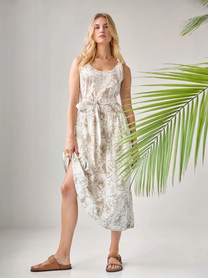 POPLIN MAXI YOKE DRESS