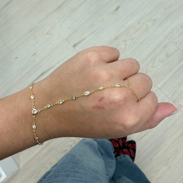 Seraphine CZ Hand Chain Bracelet