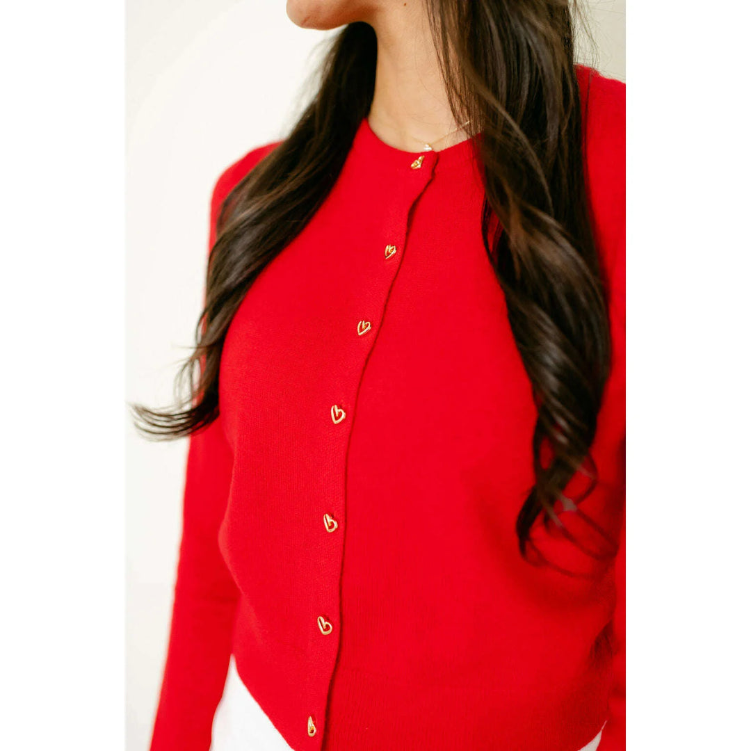 CELESTE HEART BUTTON CARDIGAN