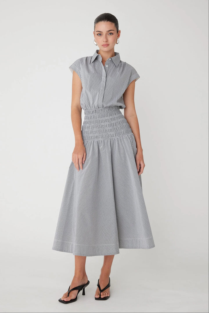 KYA COTTON BLEND LONG DRESS