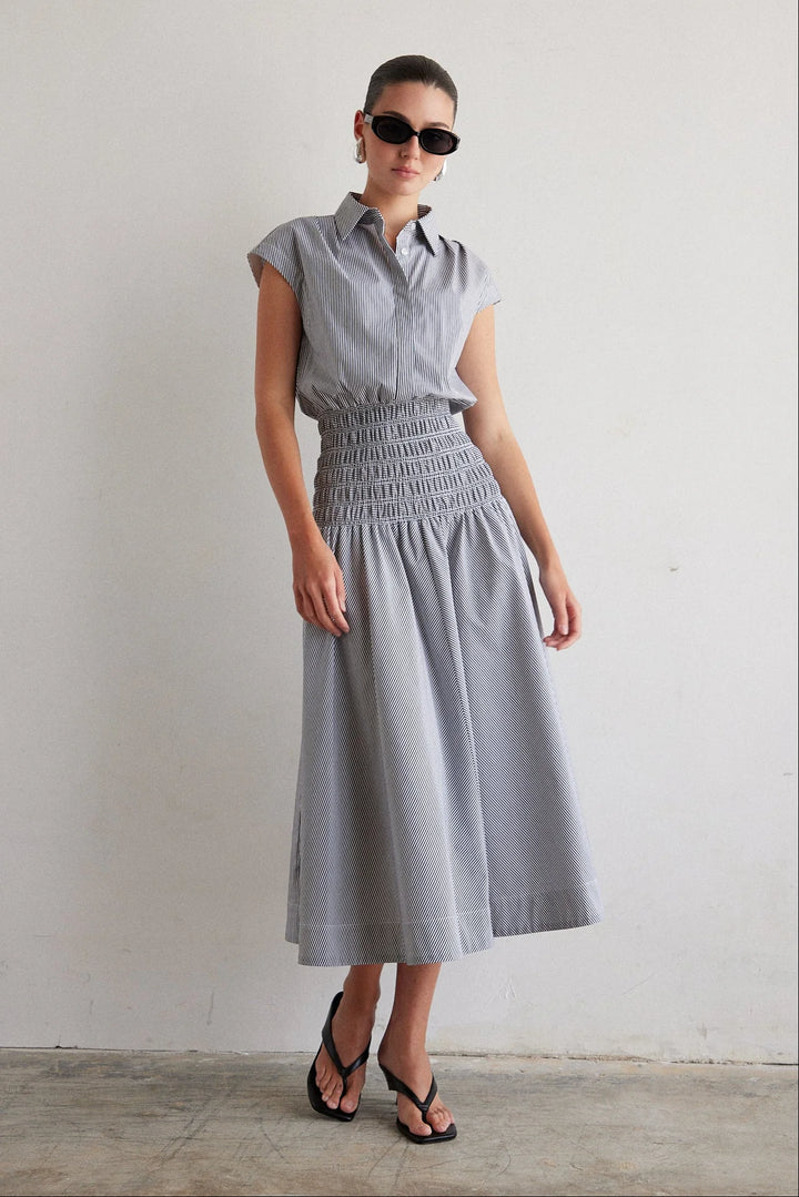 KYA COTTON BLEND LONG DRESS