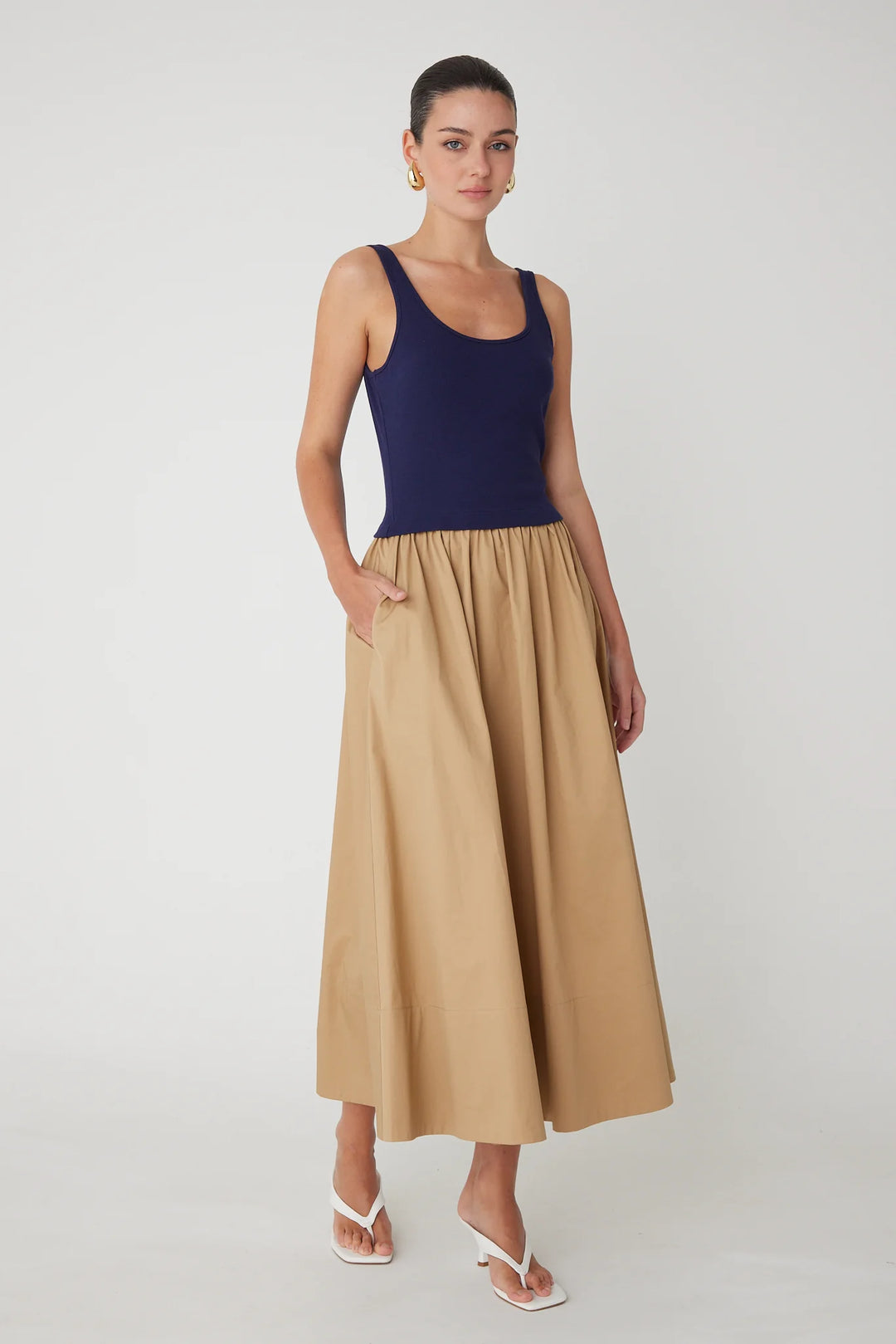 GRACEN COTTON TWO TONE DRESS