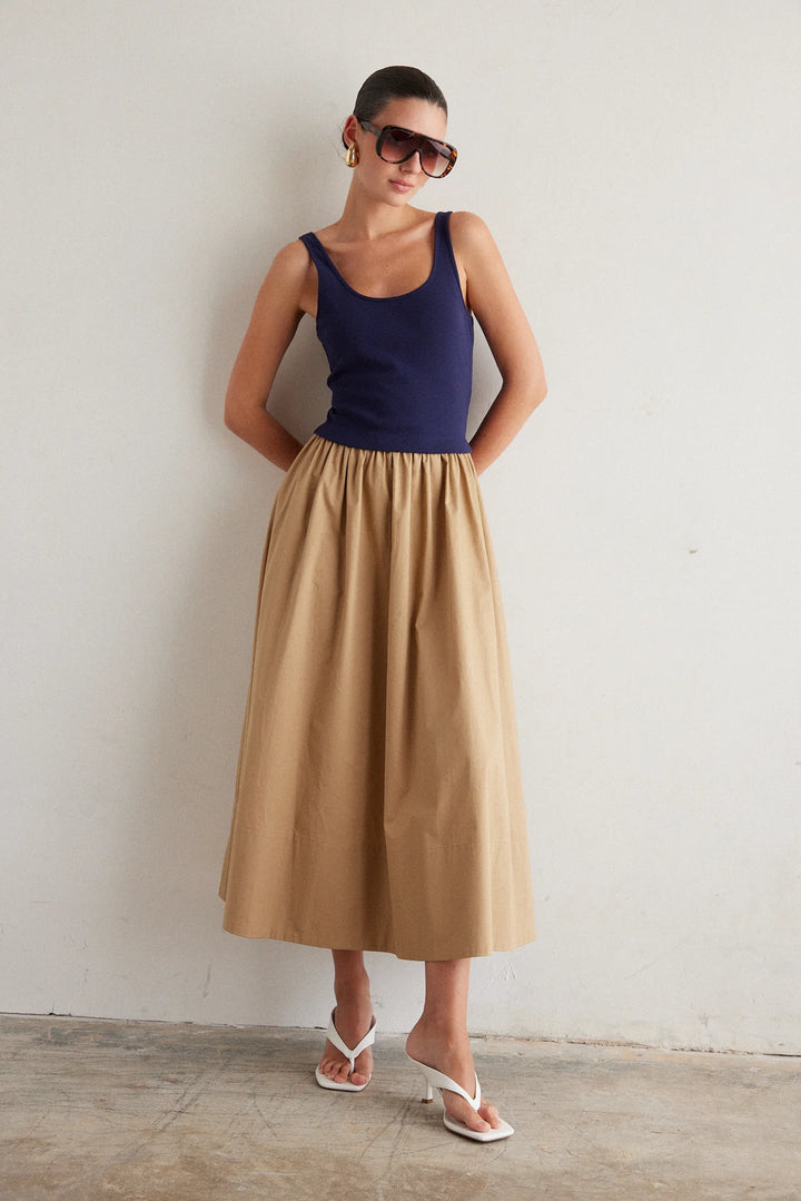 GRACEN COTTON TWO TONE DRESS