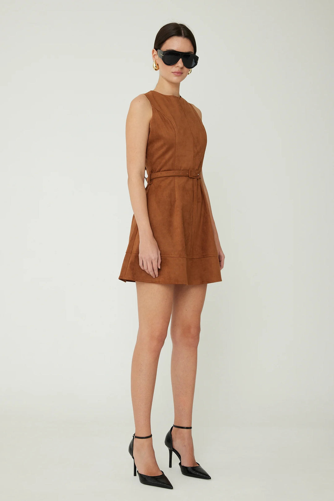 LORENZO ULTRA SUEDE MID-LENGTH DRESS