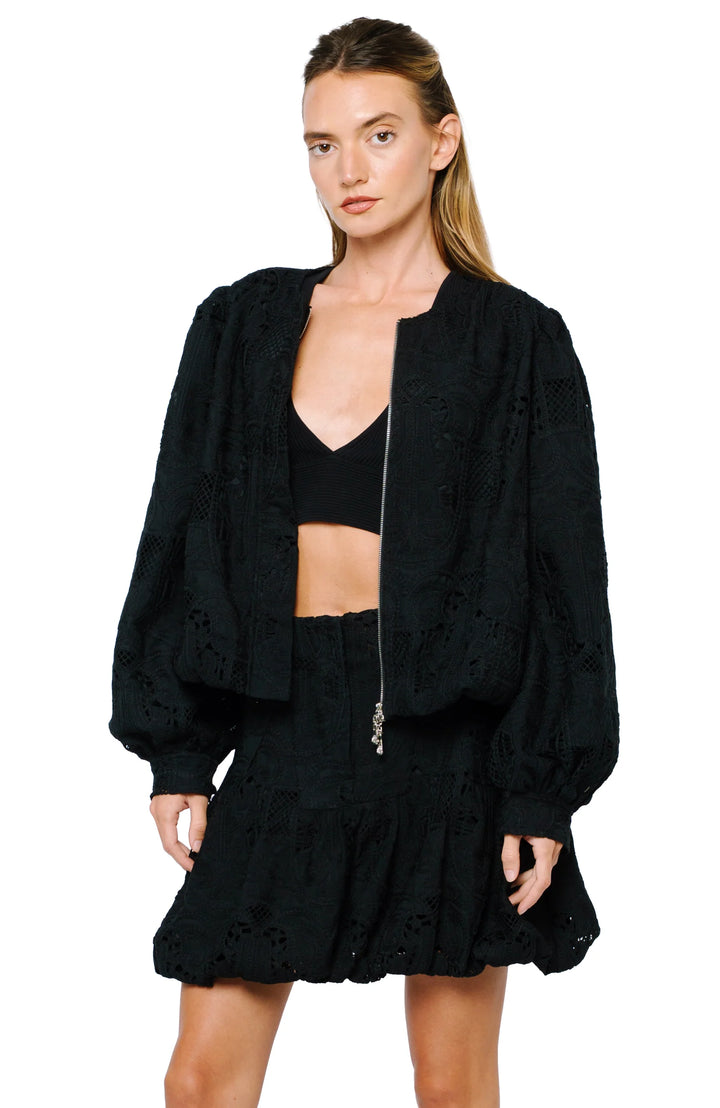 DONNA BUBBLE HEM CROPPED JACKET