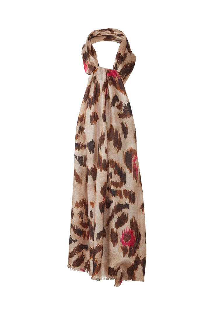 PAINTED LEOPARD PRINT SCARF