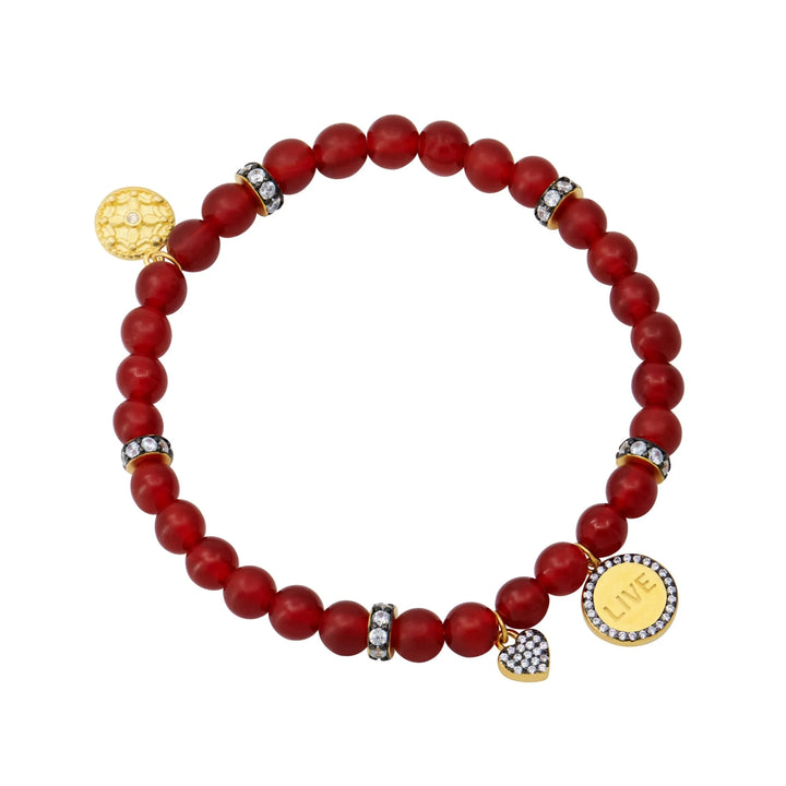 RED THE LIVE BEADED STRETCH BRACELET