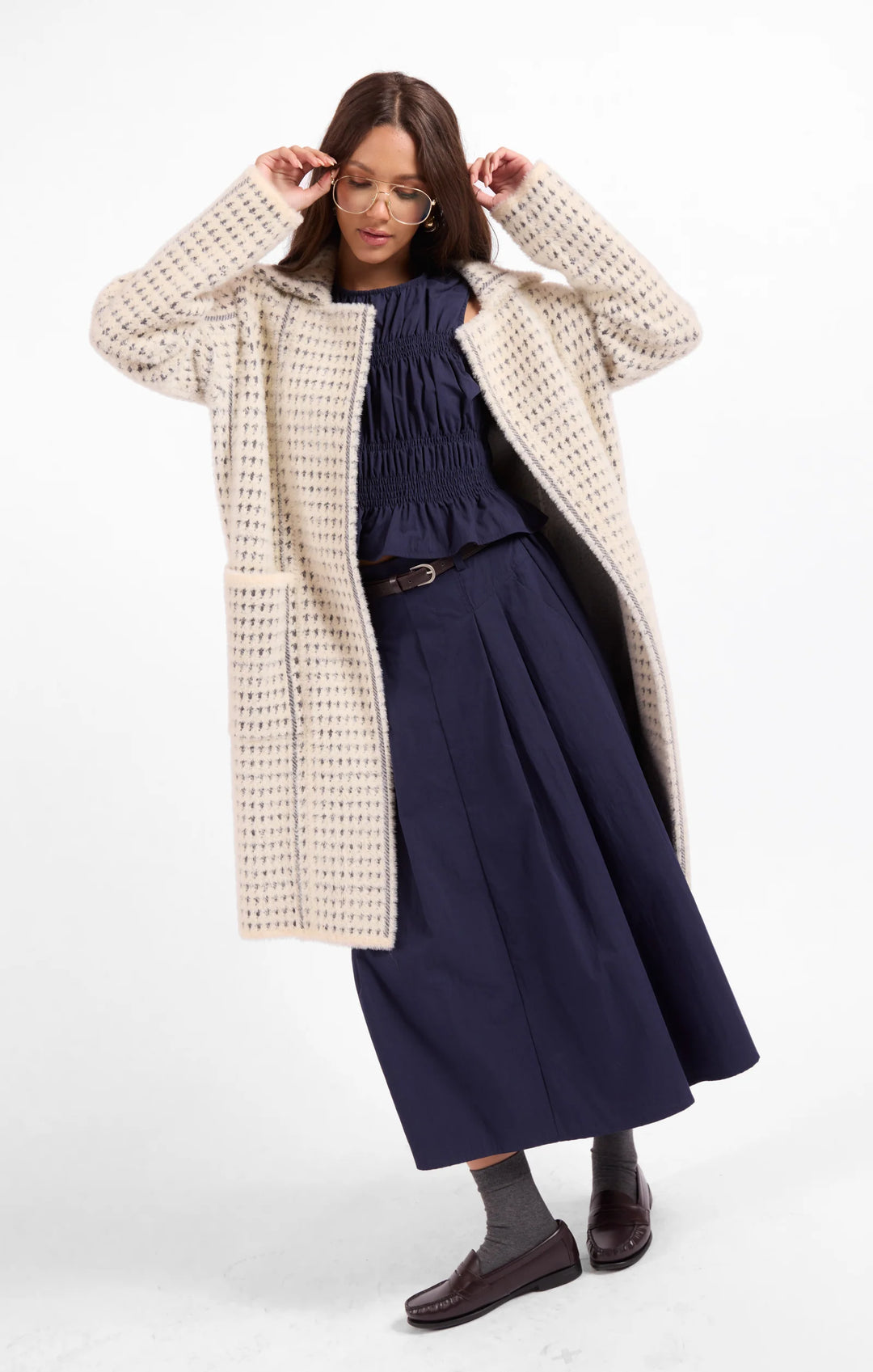 MARCEAU HOUNDSTOOTH COAT