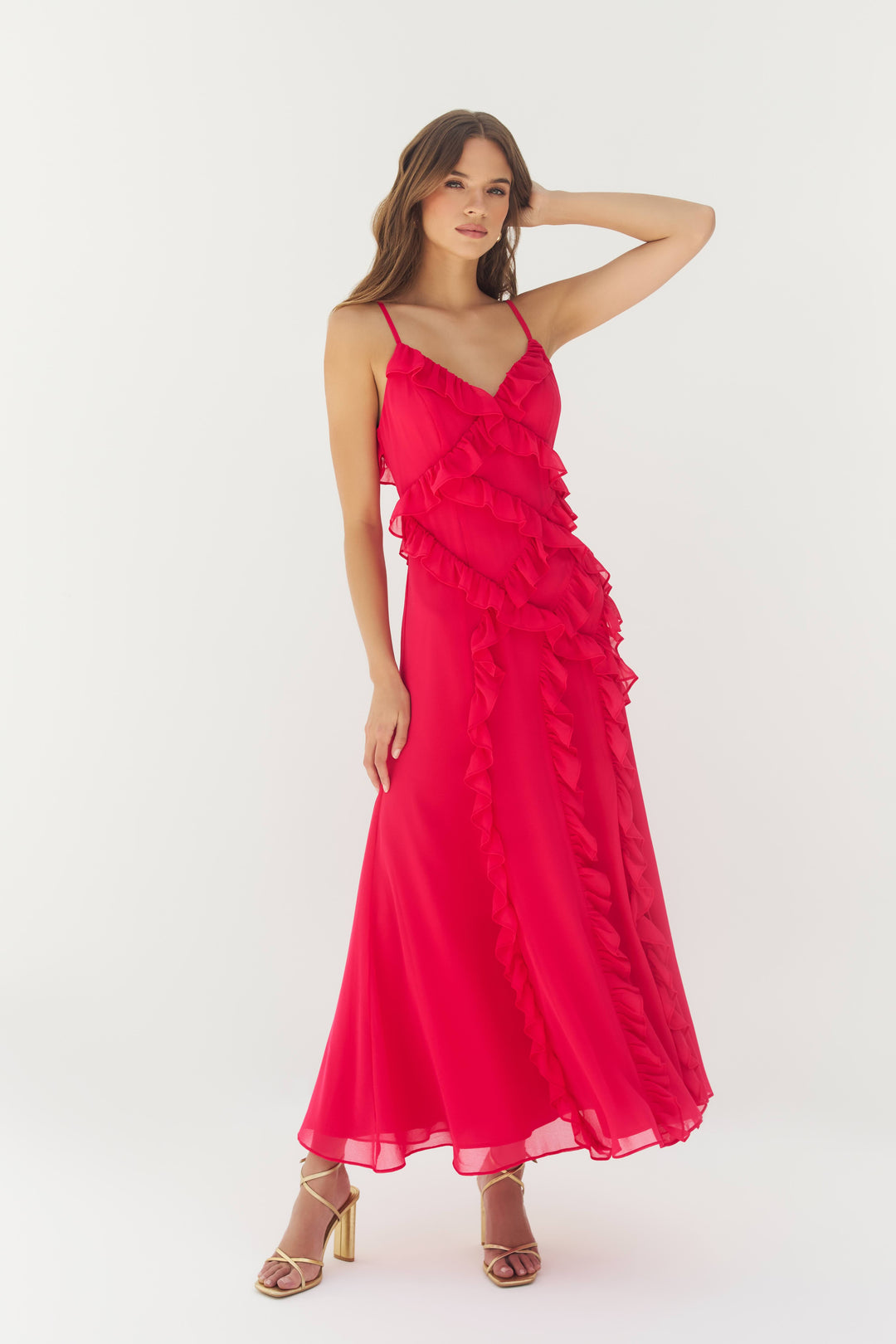 copper red dress Delfi Collective