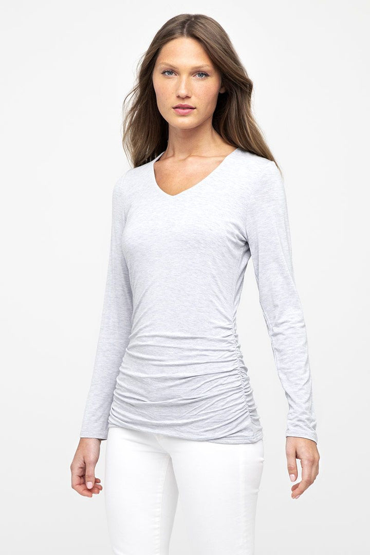 Bamboo Ruched Ls Vee