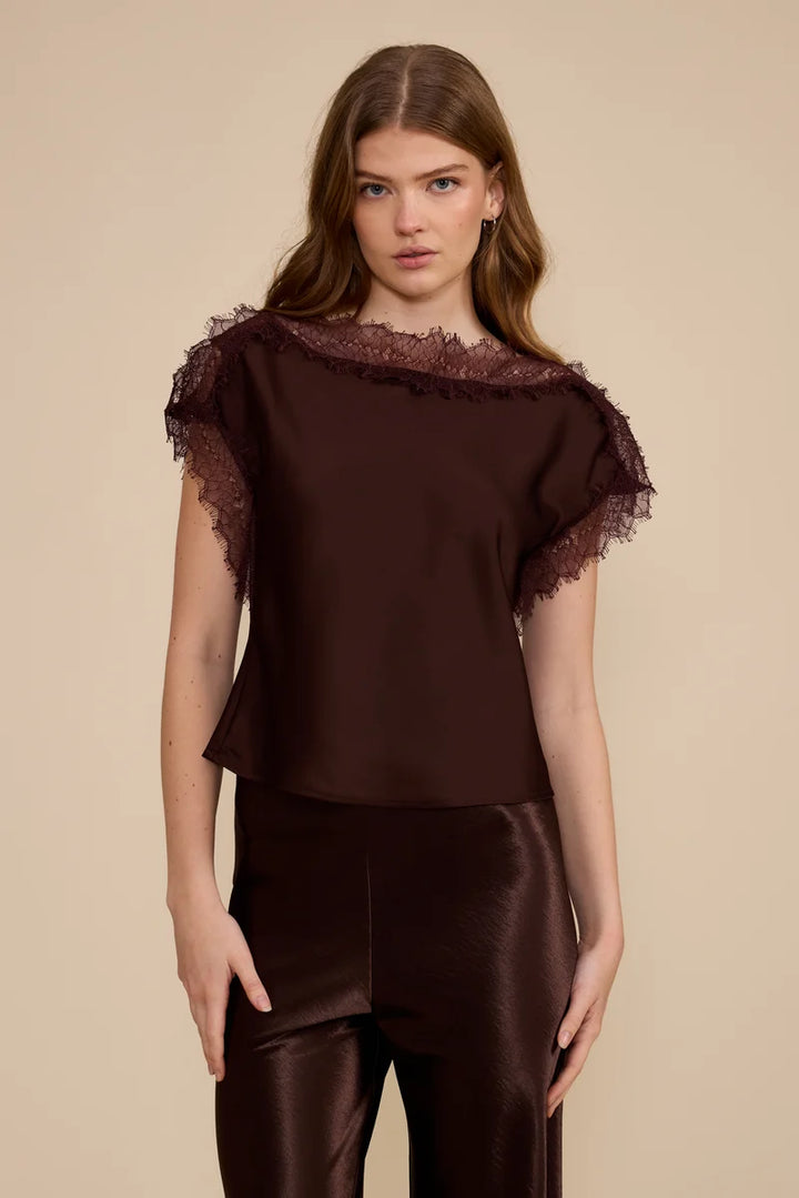 CHRIS LACE TRIM TOP