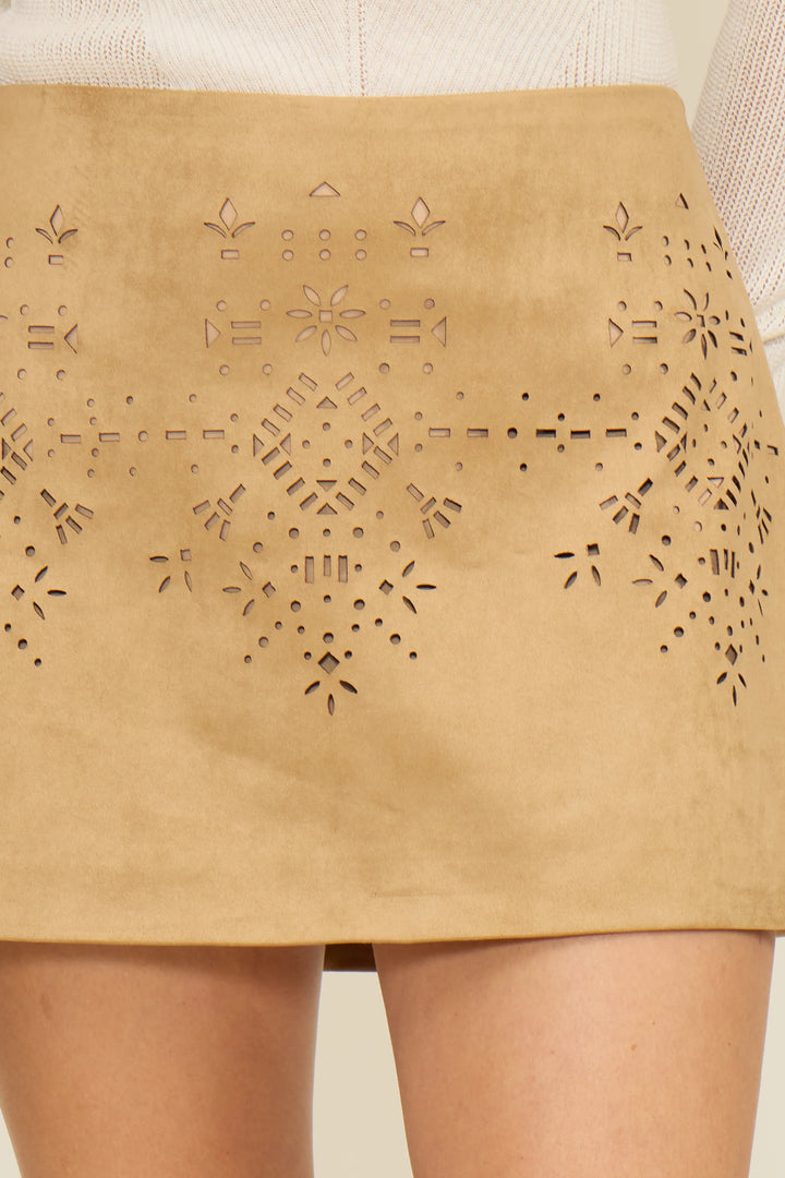NIA FAUX SUEDE MINI SKIRT