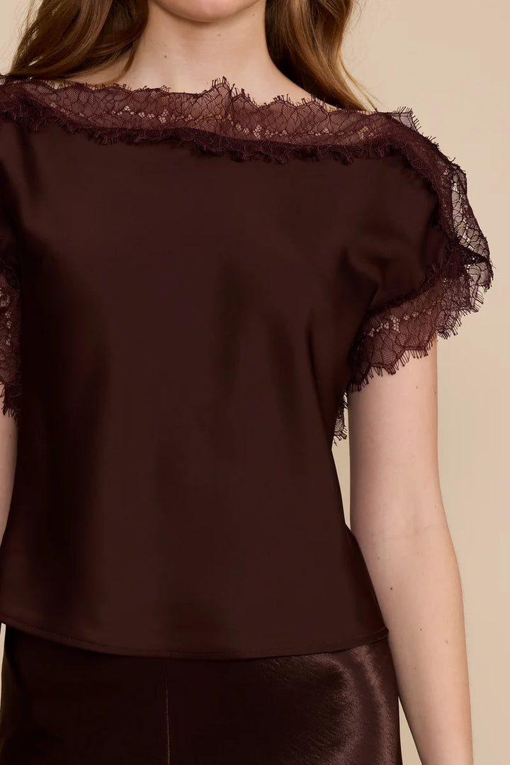 CHRIS LACE TRIM TOP