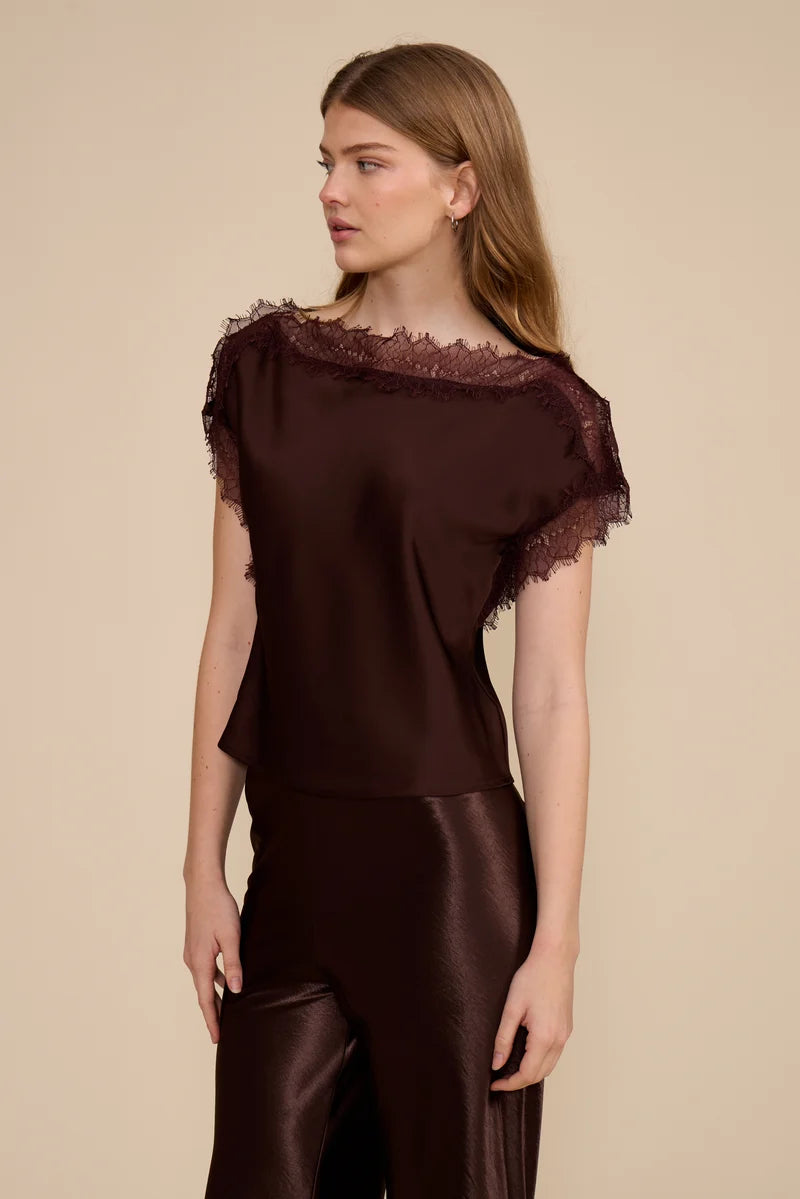 CHRIS LACE TRIM TOP