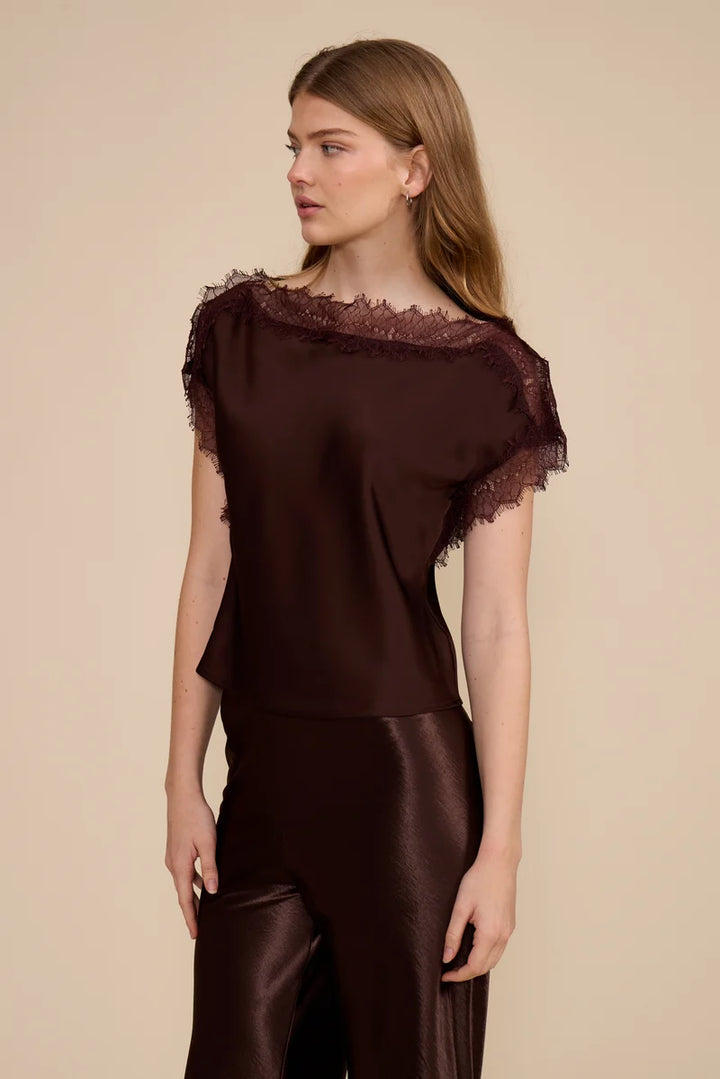 CHRIS LACE TRIM TOP