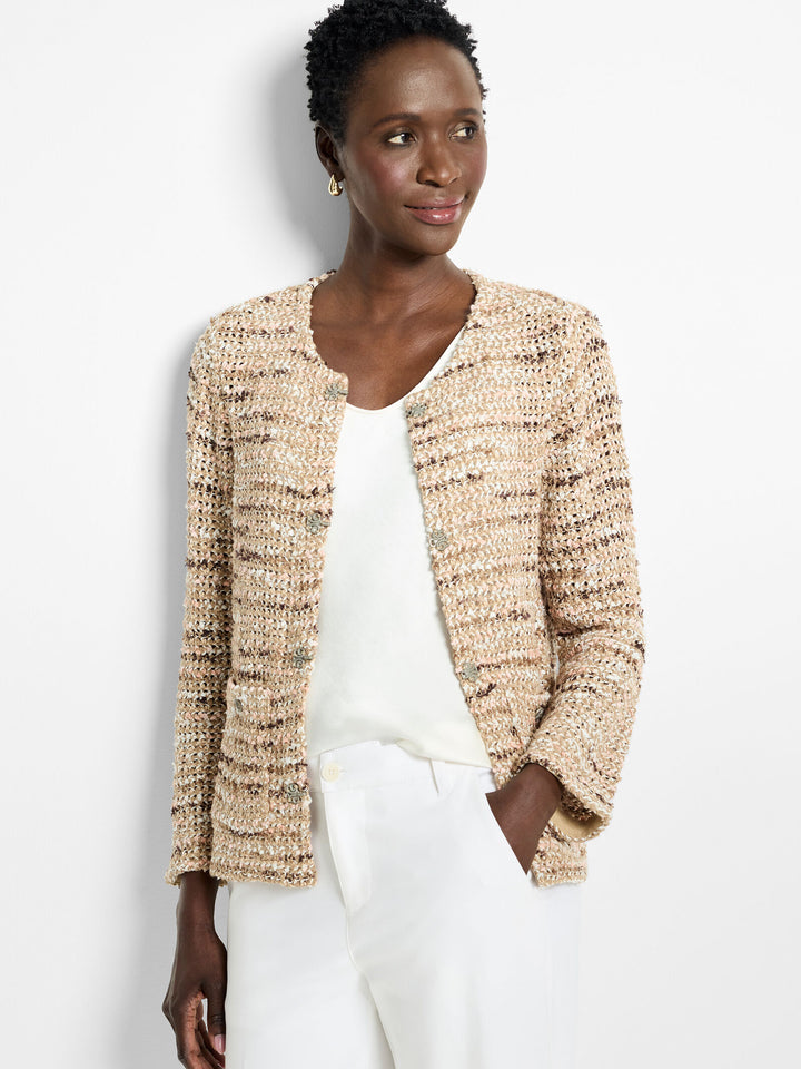 TONAL MIX KNIT JACKET