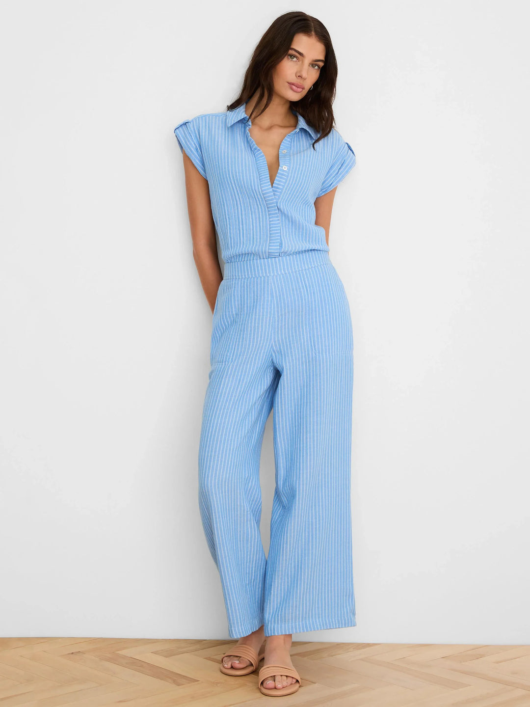 STRIPED GAUZE RESORT SHIRT