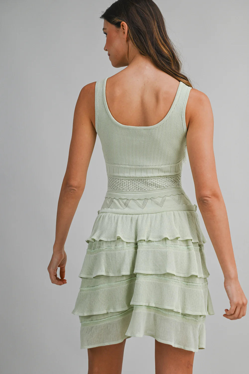 RUFFLE SWEATER MINI DRESS