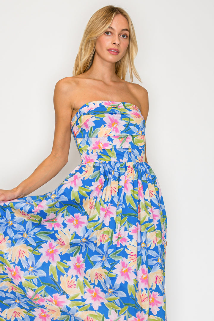 SUNSET PETAL SKY MAXI DRESS