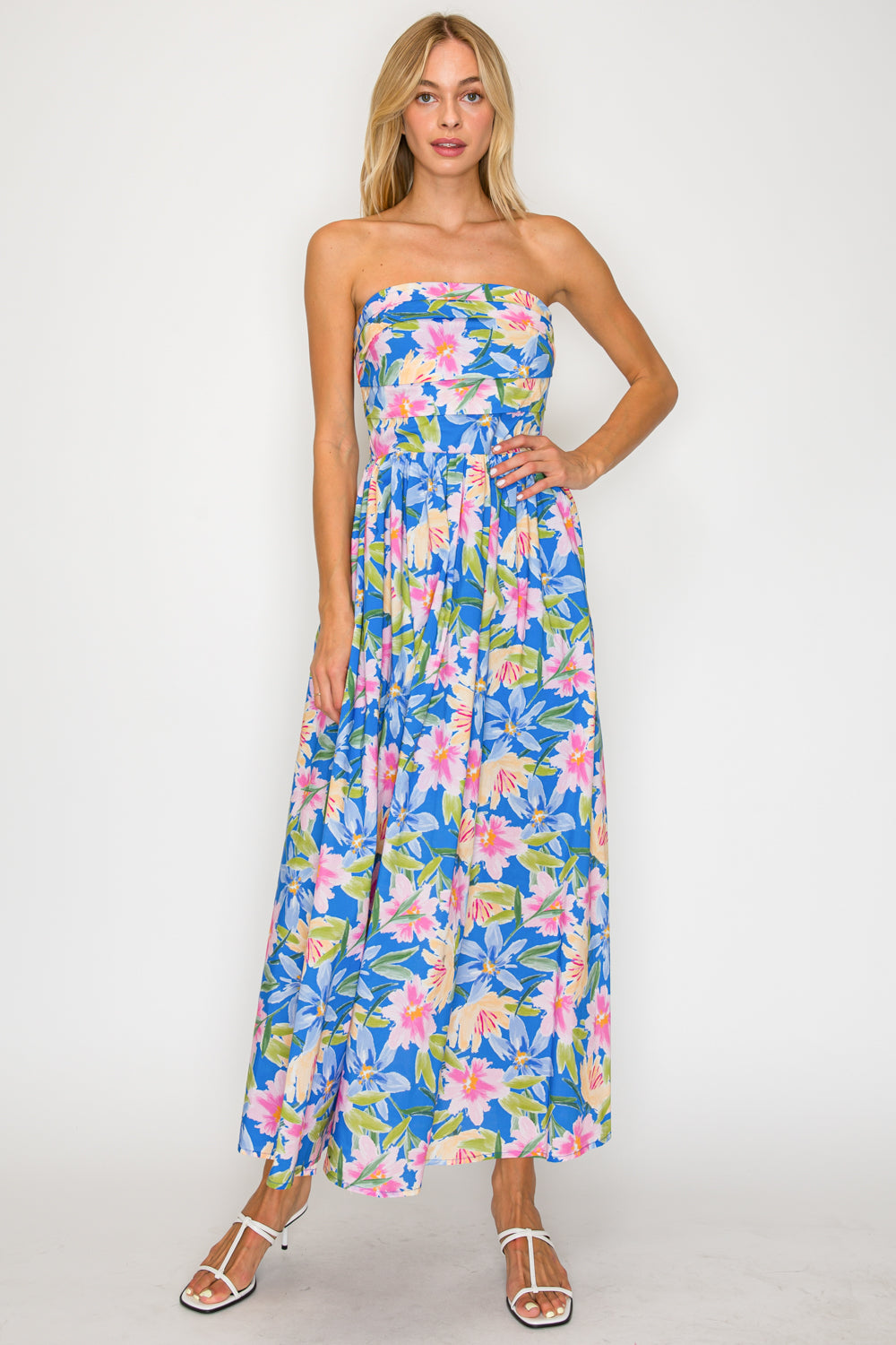 SUNSET PETAL SKY MAXI DRESS