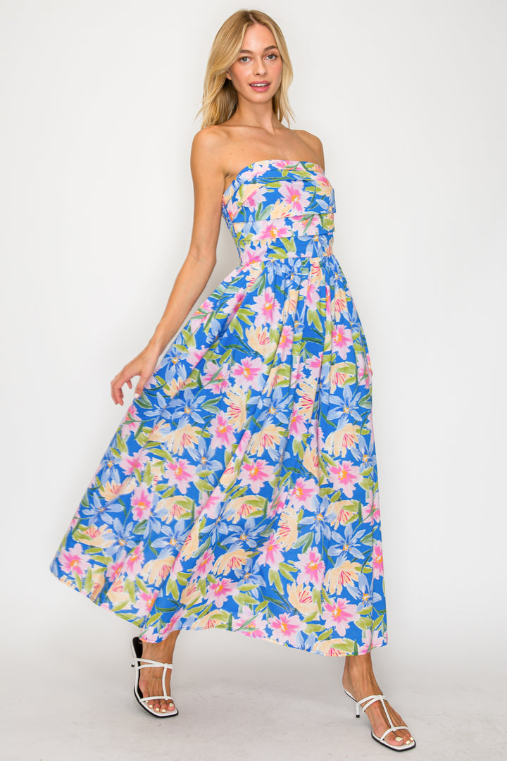 SUNSET PETAL SKY MAXI DRESS