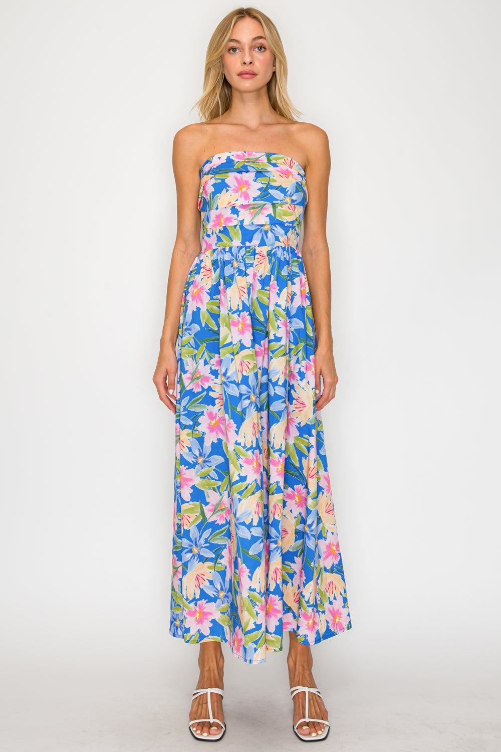 SUNSET PETAL SKY MAXI DRESS