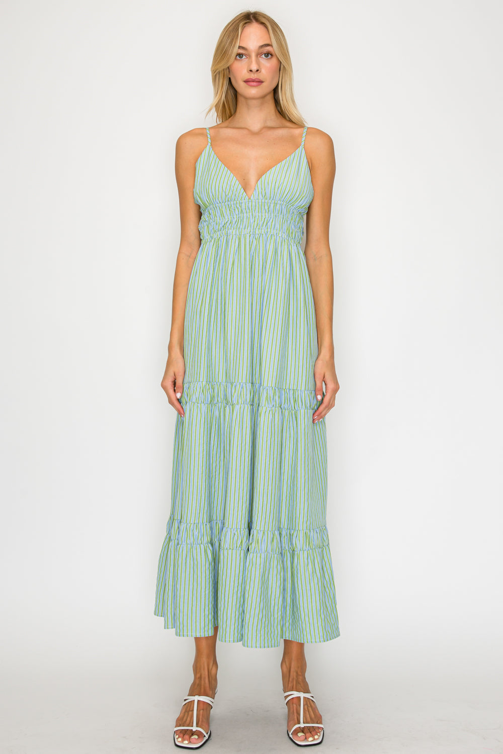 SANTORINI MOONSTRIPES S/L MAXI DRESS