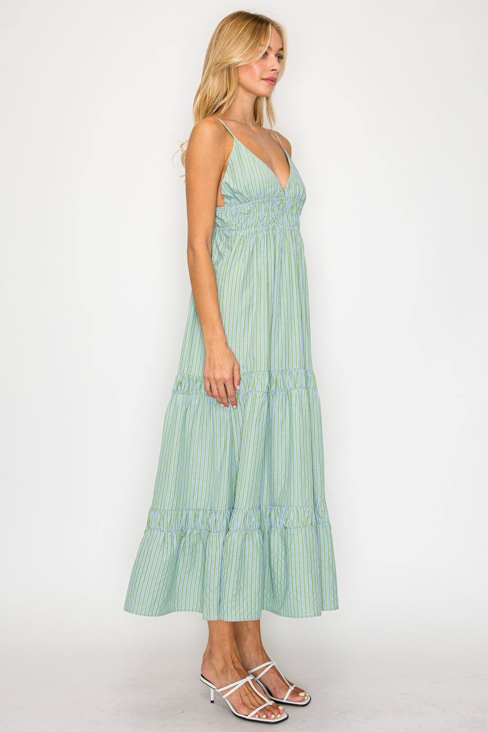 SANTORINI MOONSTRIPES S/L MAXI DRESS