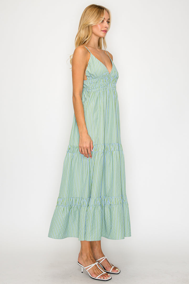 SANTORINI MOONSTRIPES S/L MAXI DRESS