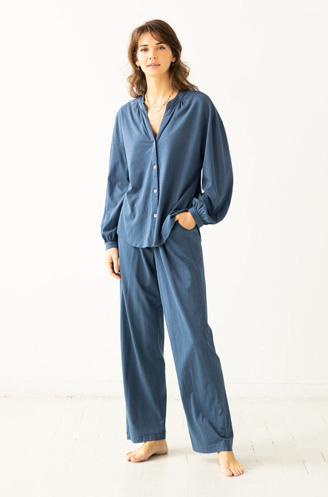 Mandarin Collar Soft Pima Cotton Pajamas