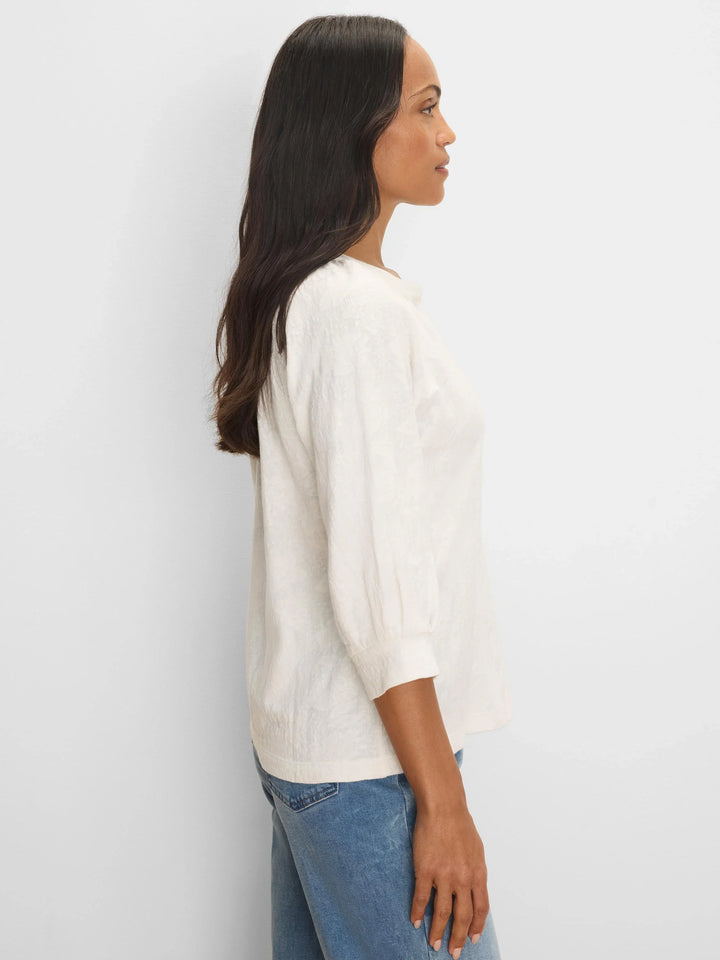 NZT LACE KNIT SPLIT NECK TOP