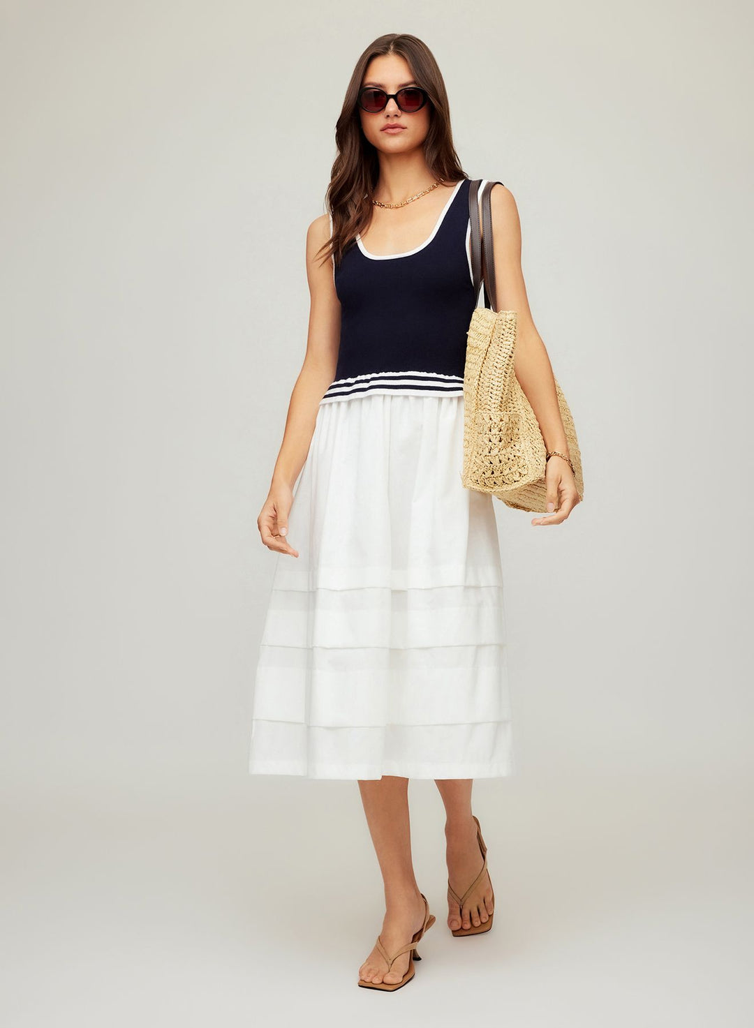 Thea Contrast Midi Dress