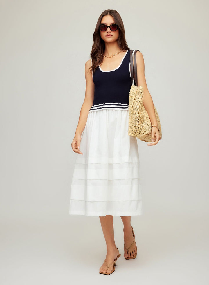Thea Contrast Midi Dress