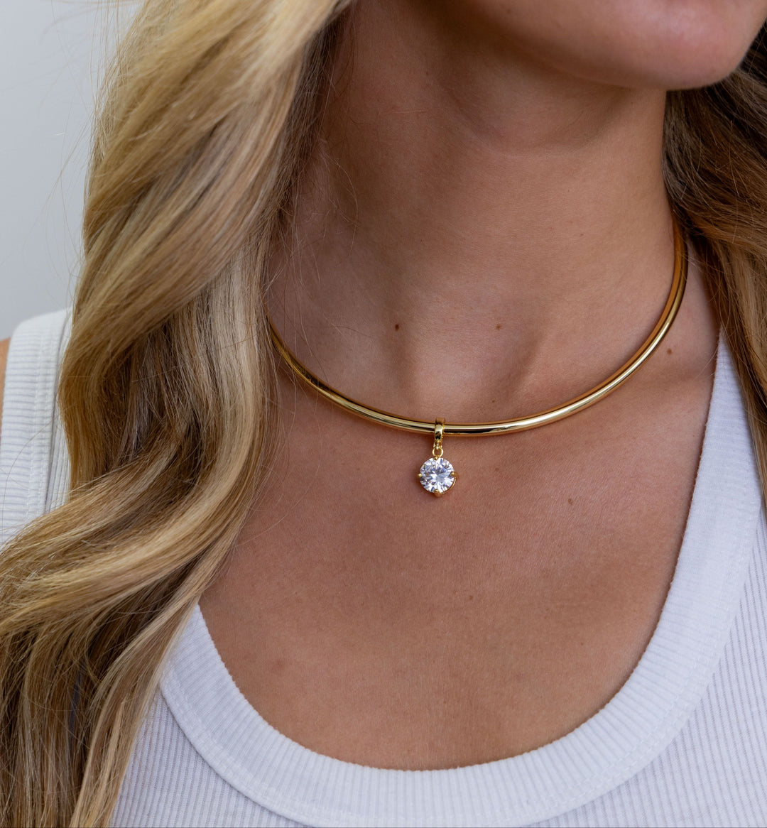 Round Cut Necklace Cuff