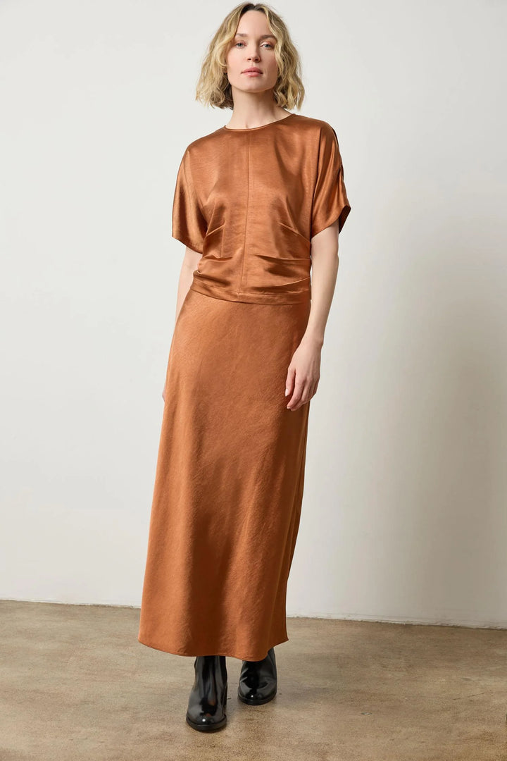 SATIN DOLMAN SHORT SLEEVE